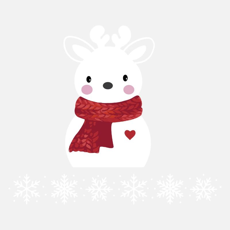 Weihnachtshirsch und Schneeflocken