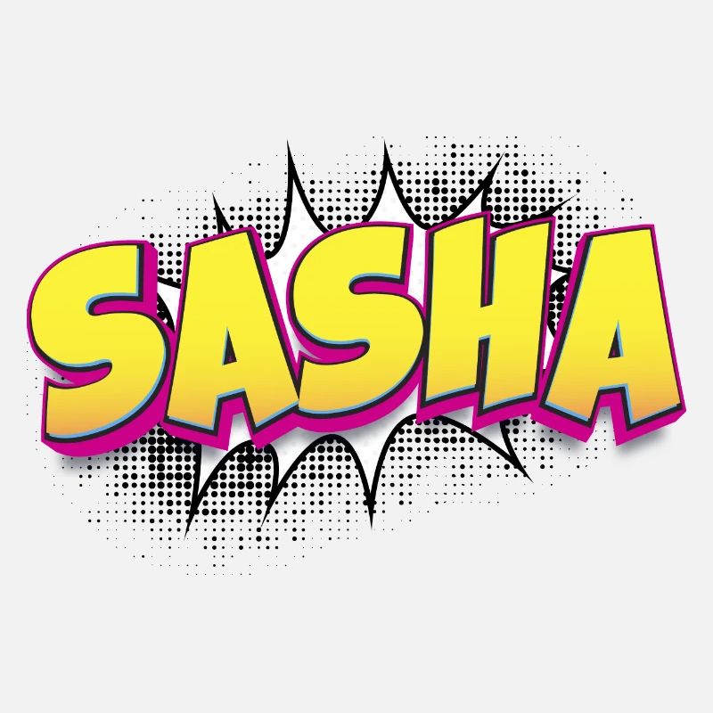 Sasha Benutzerdefinierter Name Comic-Buch-Stil Pop-Art, Sasha
