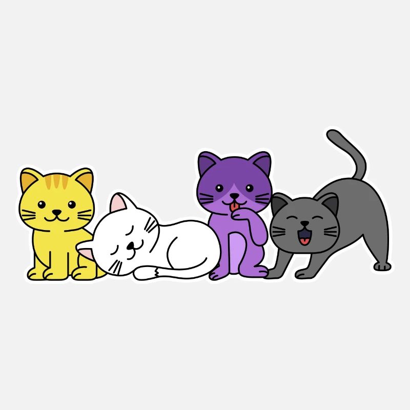 Non-binary flag cat design for proud Enbys
