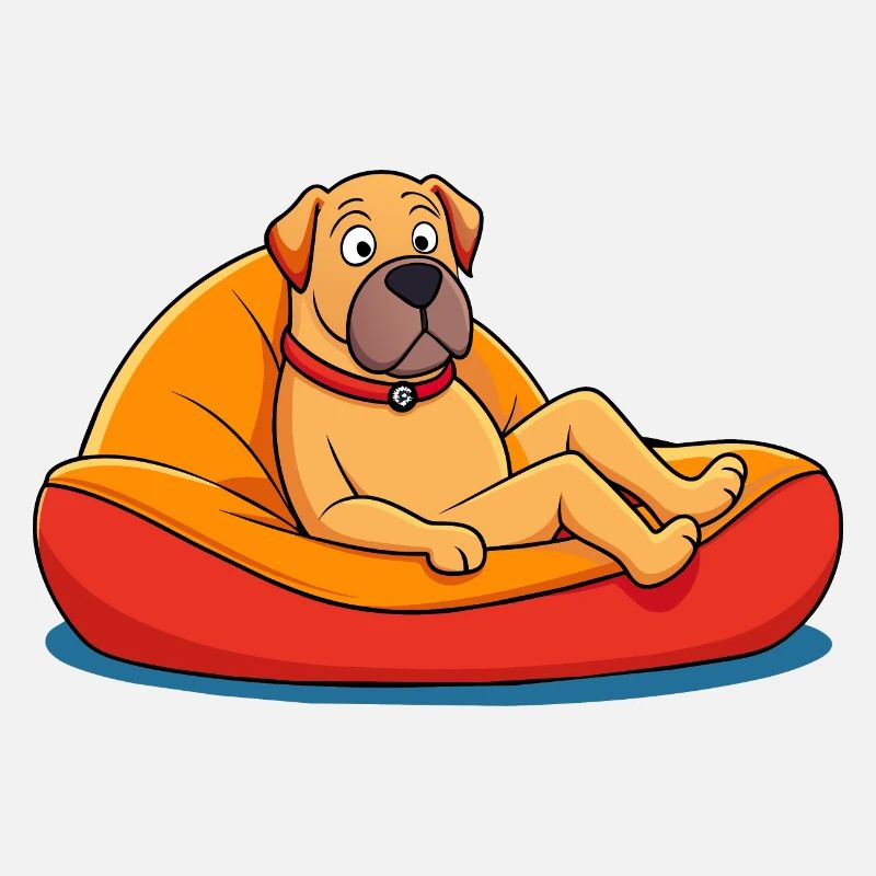 Mastiff détendu sur l’Art du coussin