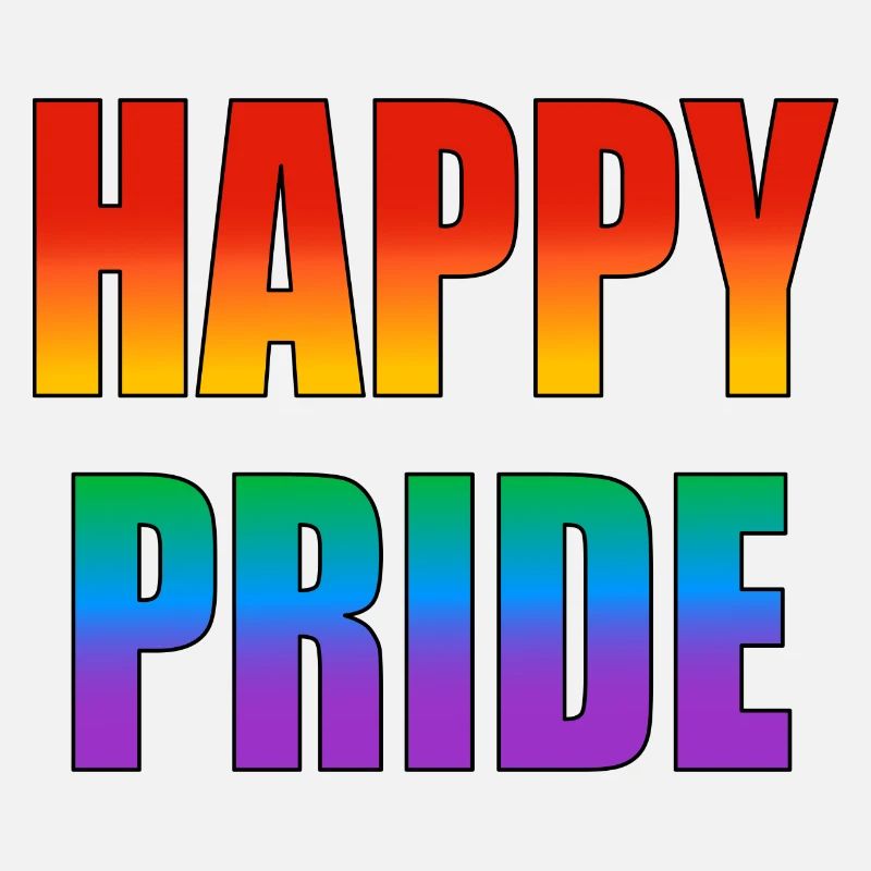 Happy Pride rainbow text