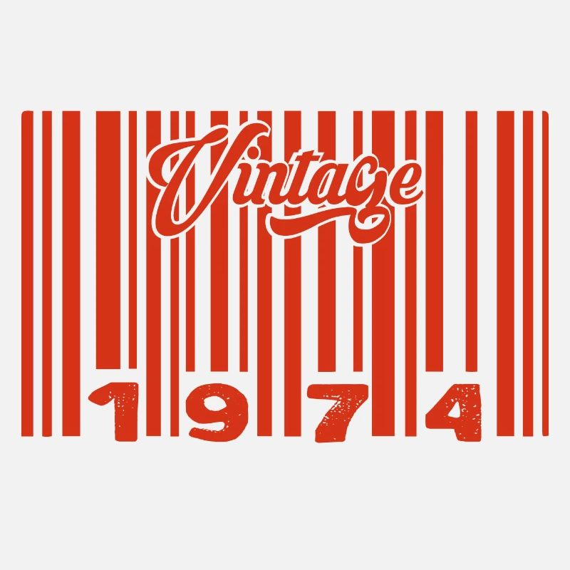 Vintage 1974 Born In 1974 551 Years Bar Code Annivers
