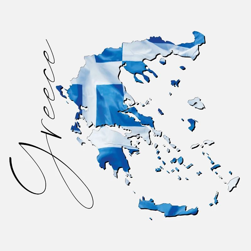 Drapeau de la Grèce en Grèce Carte EN