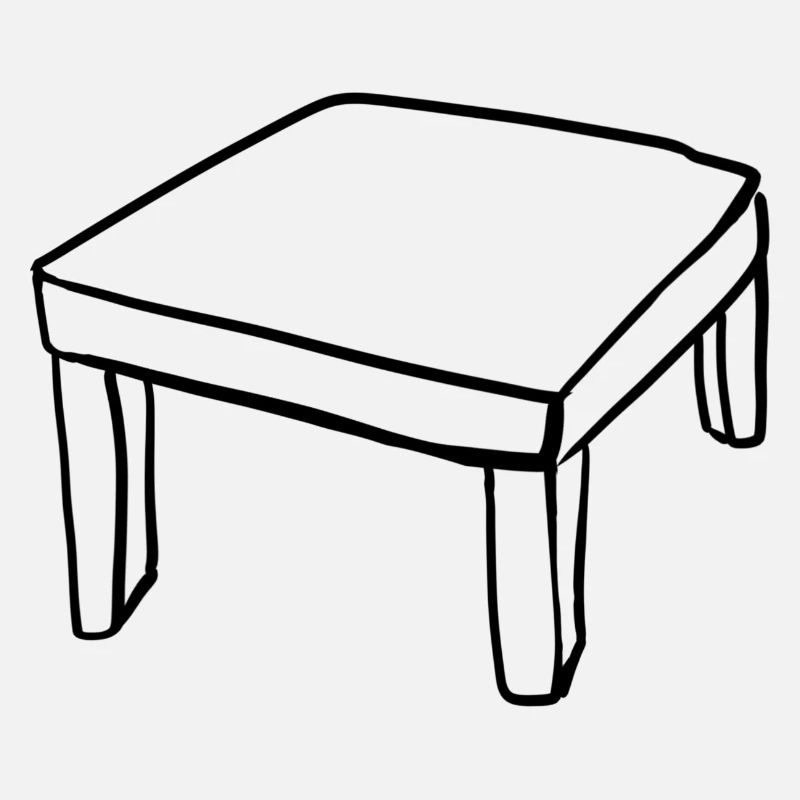 Symbole de dessin animé de meubles de table