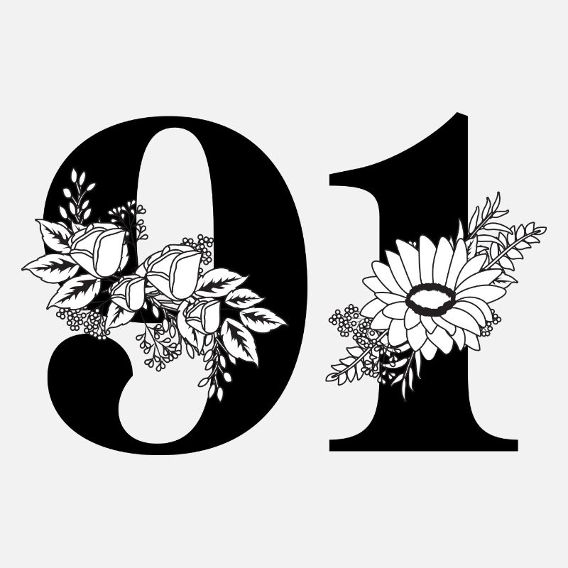 Nummer 91 Schwarze Blumen - 91. Blumengeburtstag