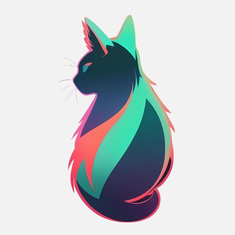 wundervolle Katze neon bunt farbenfroh