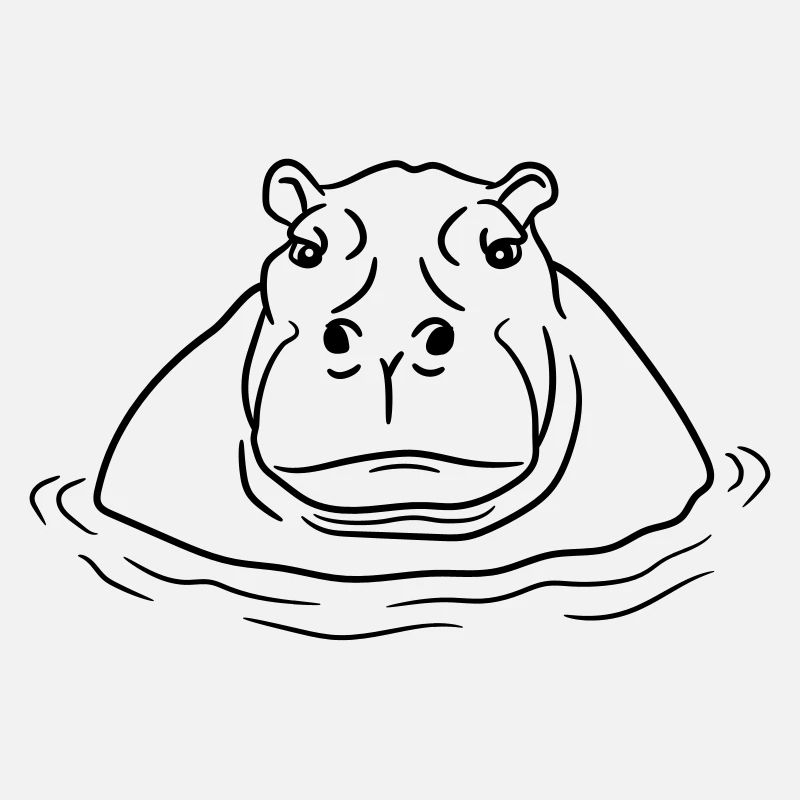 hippopotamus thick water swim thick large lake tüm