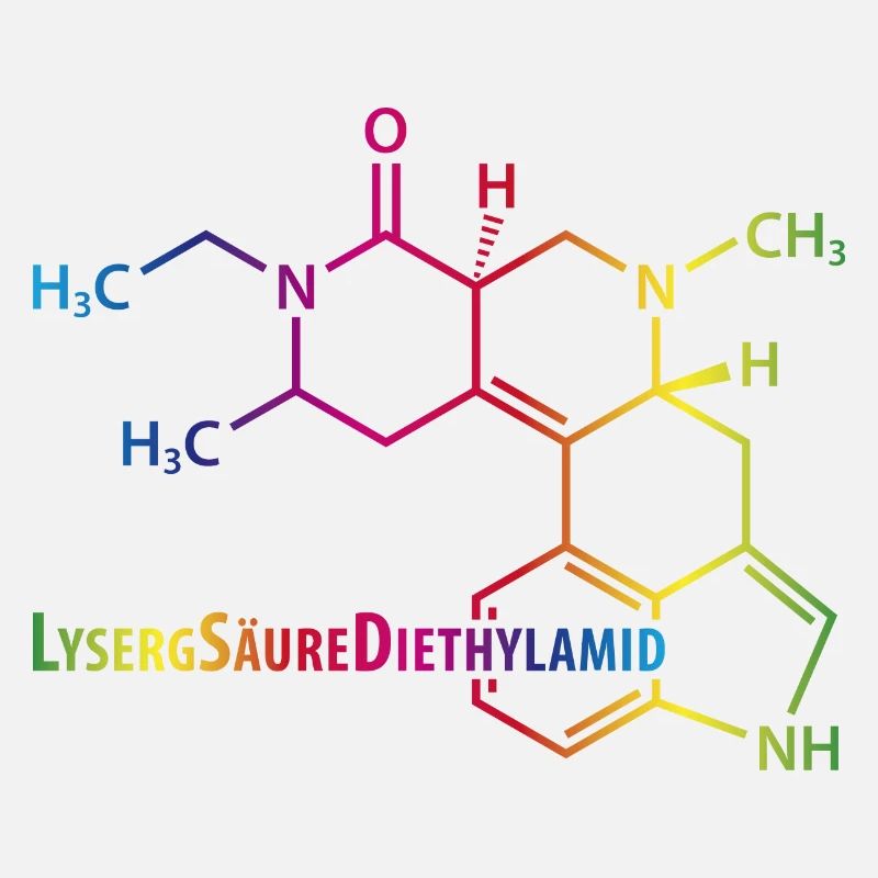 LSD Strukturformel bunter Regenbogen Drogen Rausch