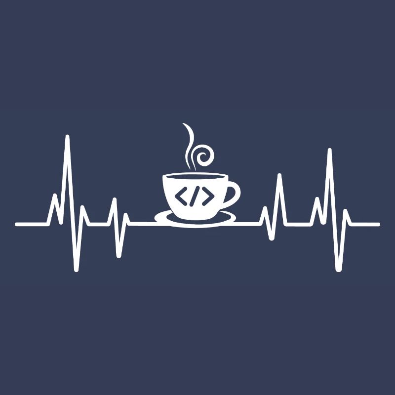 Coffee Coding Heartbeat Coder Developer Nerd Coffe