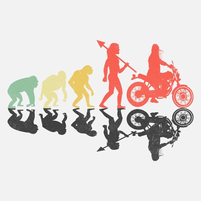 Retro Evolution Motorrad Biker Mutter Motorradfahrer