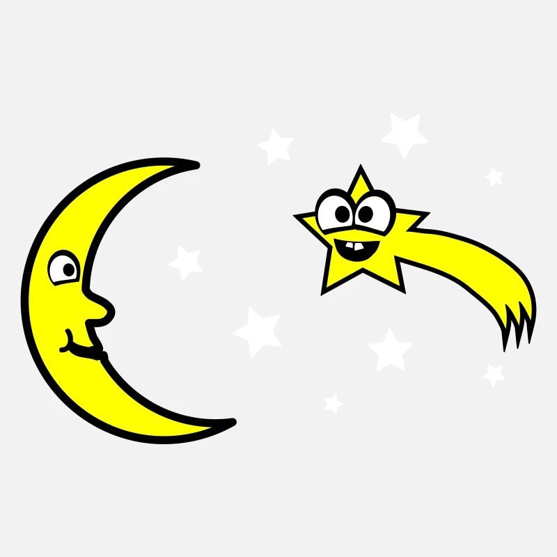 Moon and stars