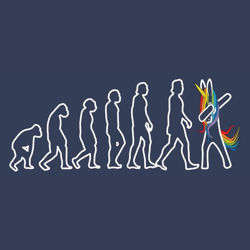 Evolution Einhorn dabbend