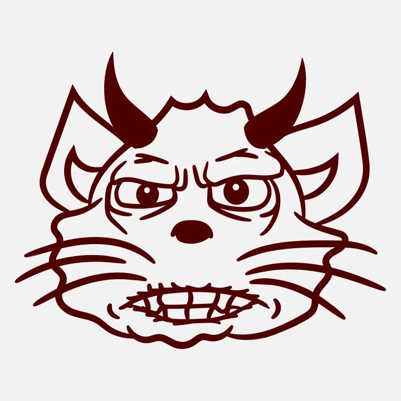 Dämon Monster Katze Halloween Horror Teufel Hörner
