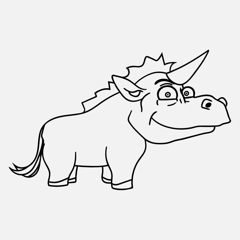 dickes männliches einhorn comic cartoon
