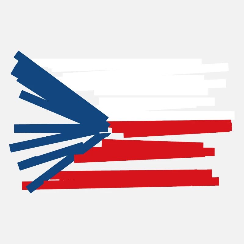 Tschechien Flagge - Moderne Kunst