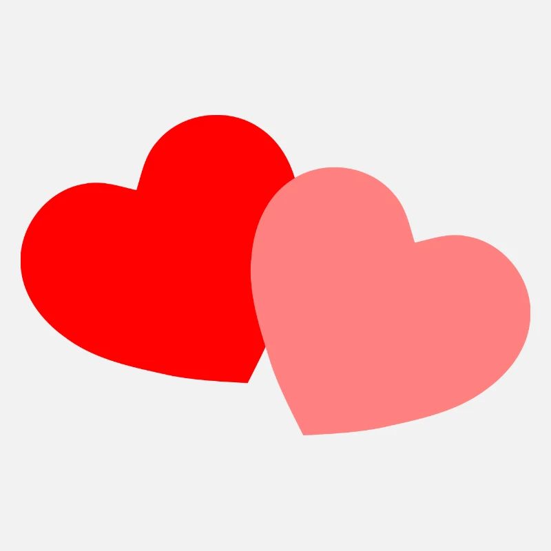 2 Hearts - red and pink
