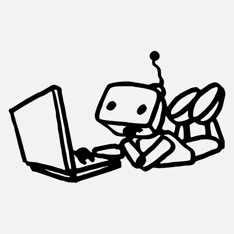 Robot using laptop