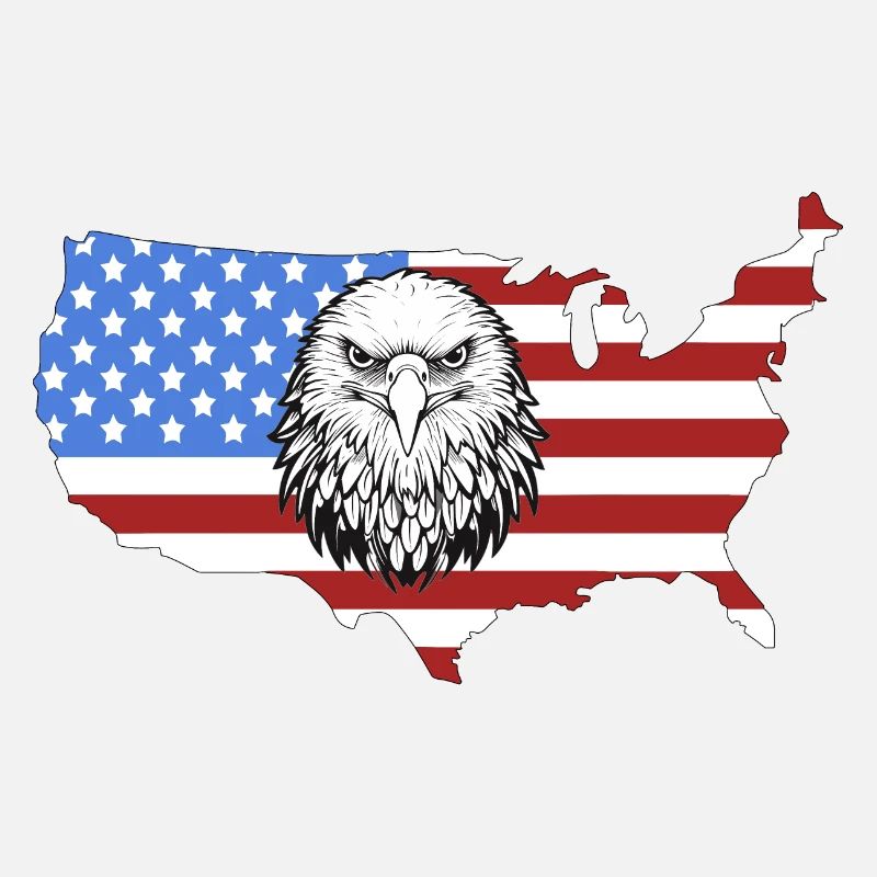 American Pride - A Patriotic Map with the Eagle