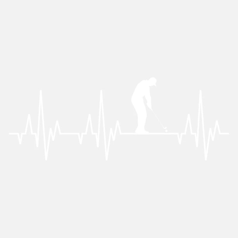 Heartbeat ECG Golf Golfer Golfer Golf Course