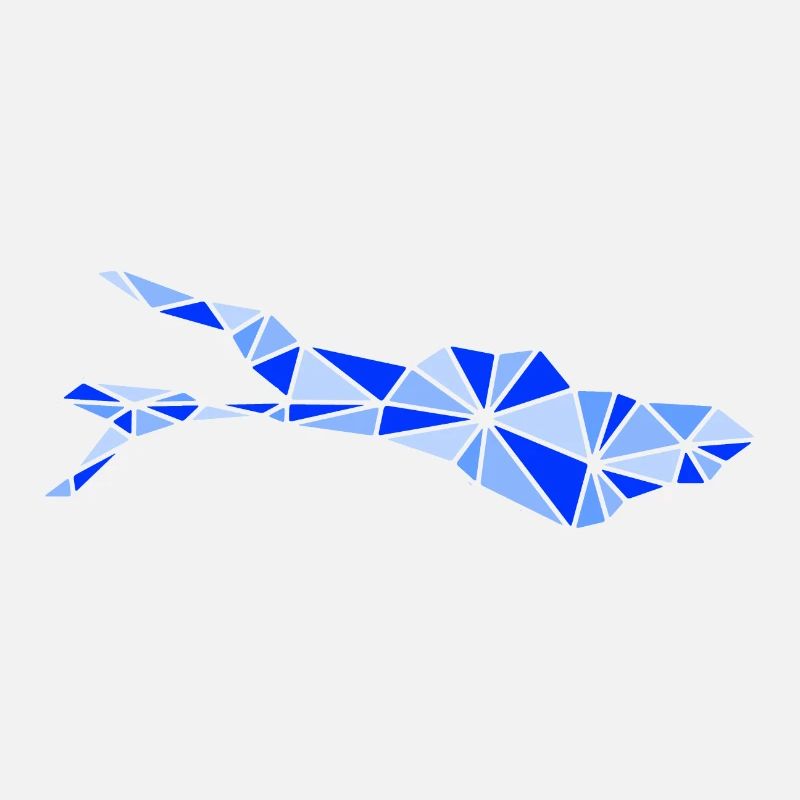Bodensee | Polygonal | Blau