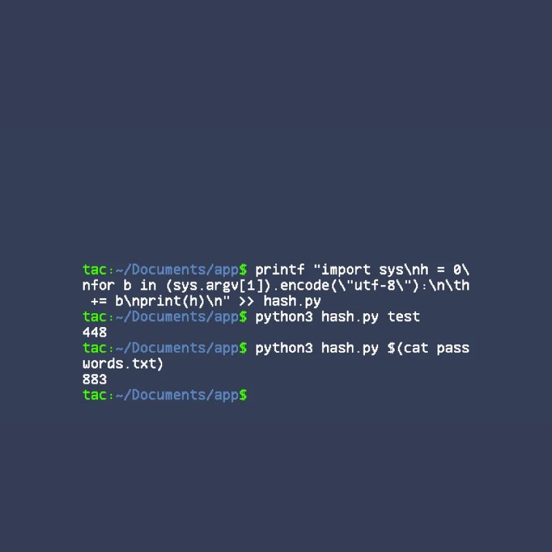linux shell python hash