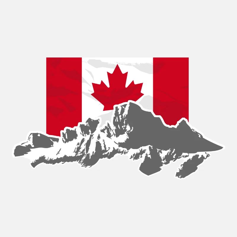 Canada - Maple Leaf- Mountains & Flag