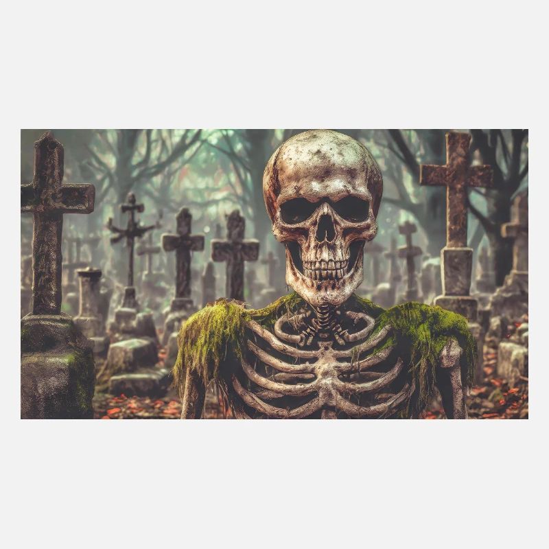 evil skeleton at a cemetery monster dark horror sc
