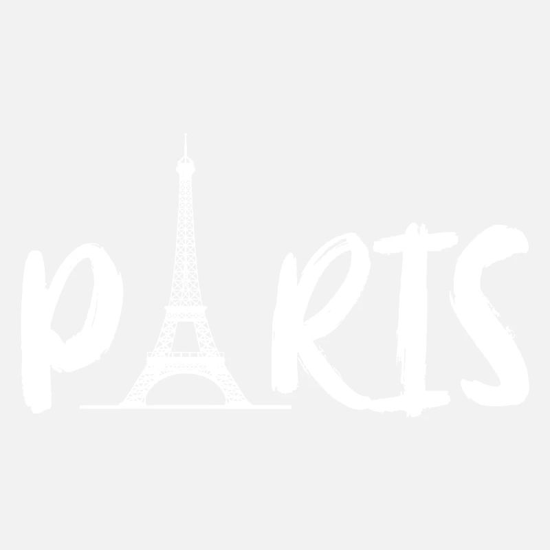Paris with Eiffel Tower in white