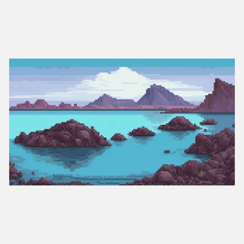 Blue Lagoon, Islande - Pixel Art