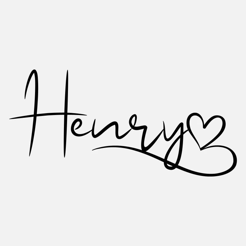 Henry Last Name First Name Heart Decor