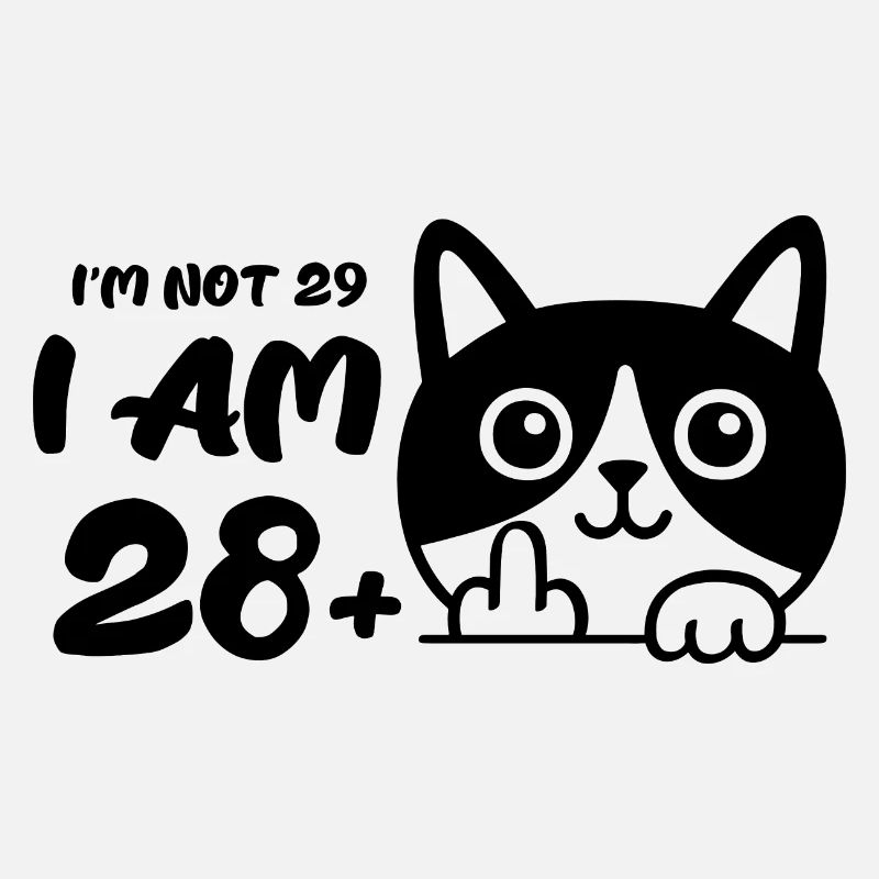 Ich bin nicht 29, ich bin 28 plus 1 Mittelfinger Katze Flip