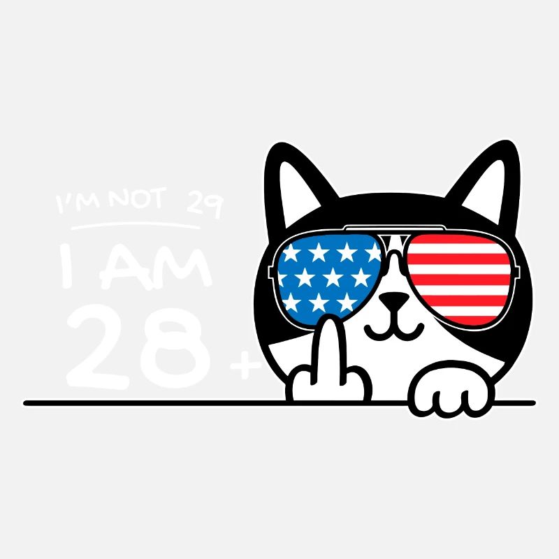 Ich bin nicht 29, ich bin 28 plus 1 Mittelfinger Katzenflip
