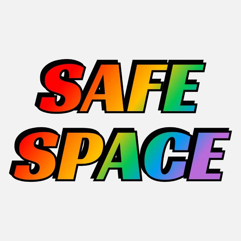 Safe space rainbow text LGBT Pride Month