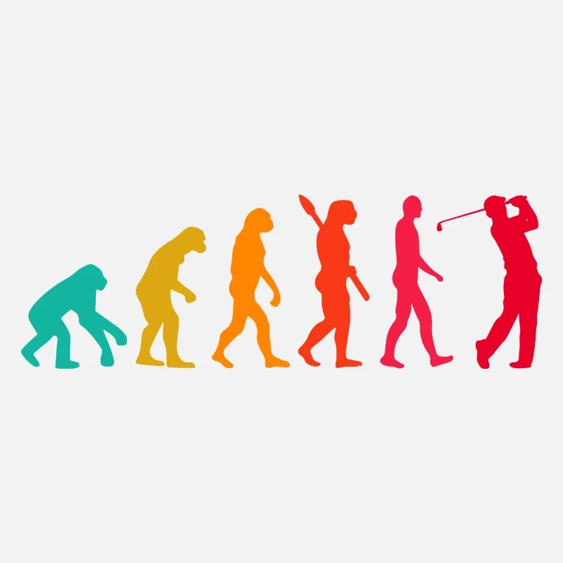 Evolution Graphic Golfer Golf Player Golfing Golf