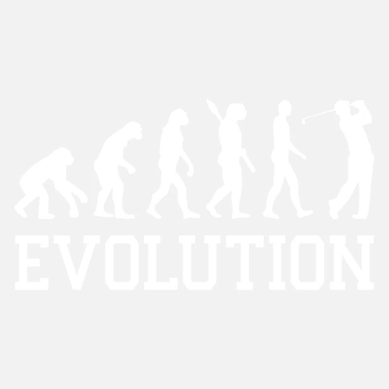 Evolution Graphic Golfer Golf Player Golfing Golf