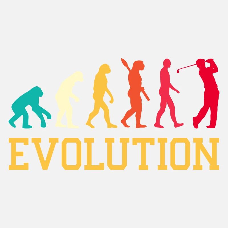 Evolution Graphic Golfer Golf Player Golfing Golf