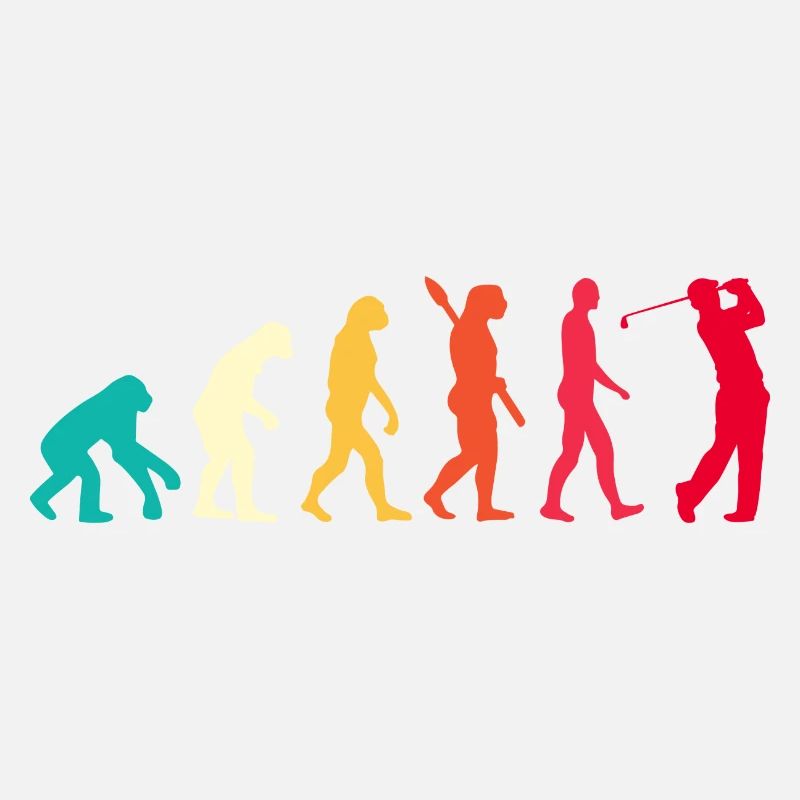 Evolution Graphic Golfer Golf Player Golfing Golf