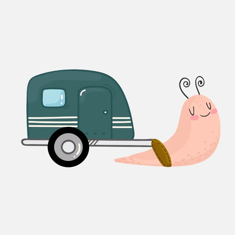 Escargot avec camping caravane
