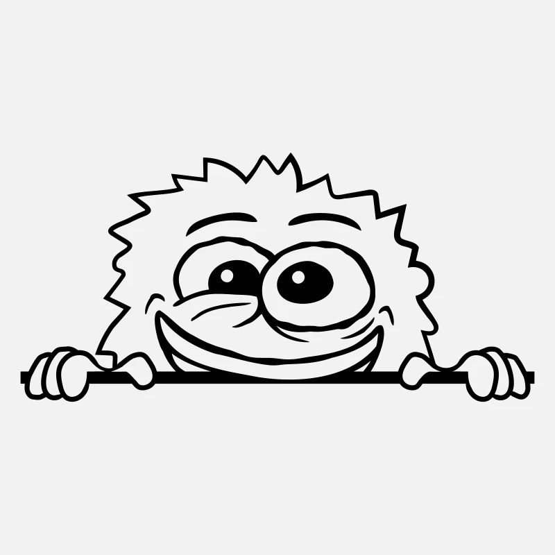 Wahnsinniges Monster hinter Mauer