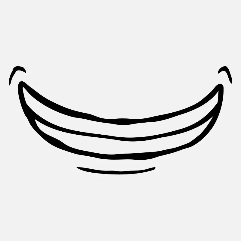 Comic wide exuberant grin