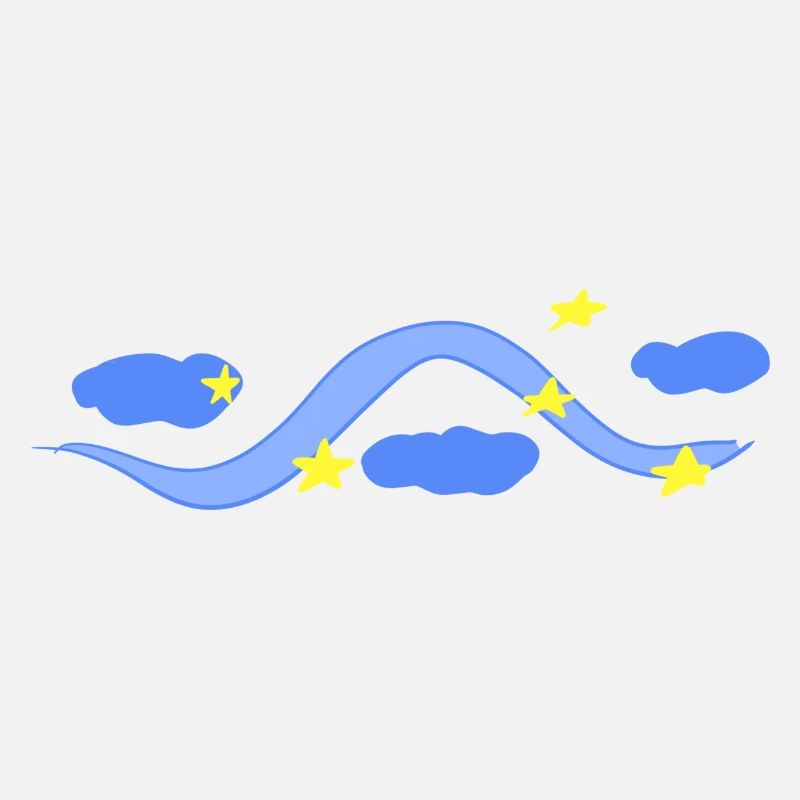 line stroke blue clouds sky night star