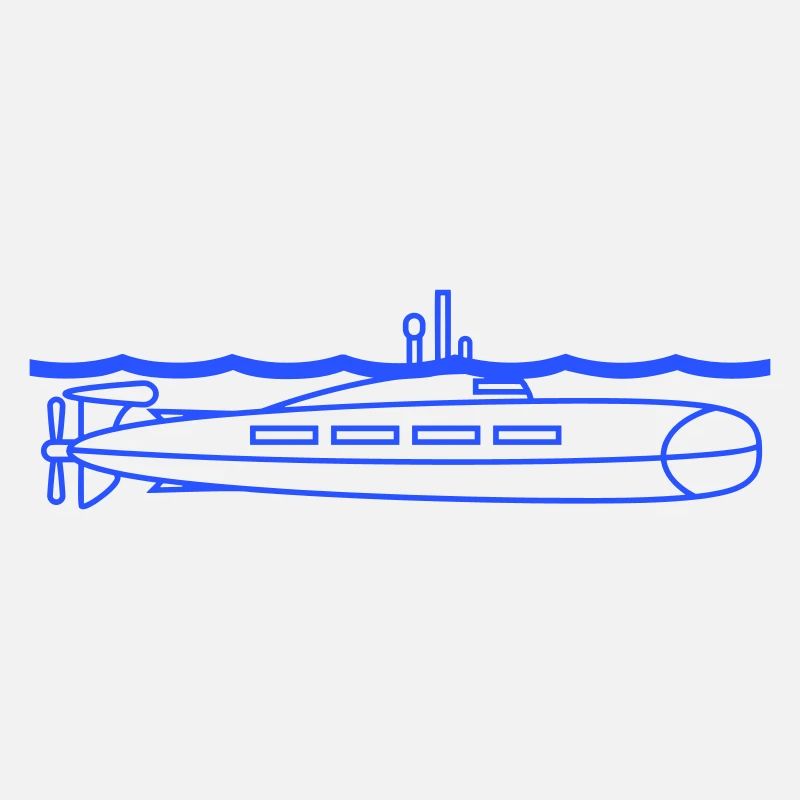 Submarine Water Surface Periscope Watching Dives