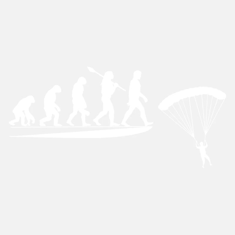 Fallschirm Evolution vom Affen zum Fallschirmspringer
