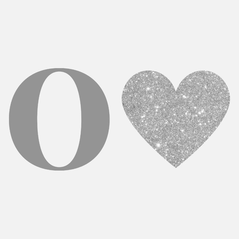 Letter o silver heart