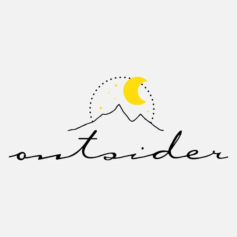 Outsider – design minimaliste montagnes lune boho