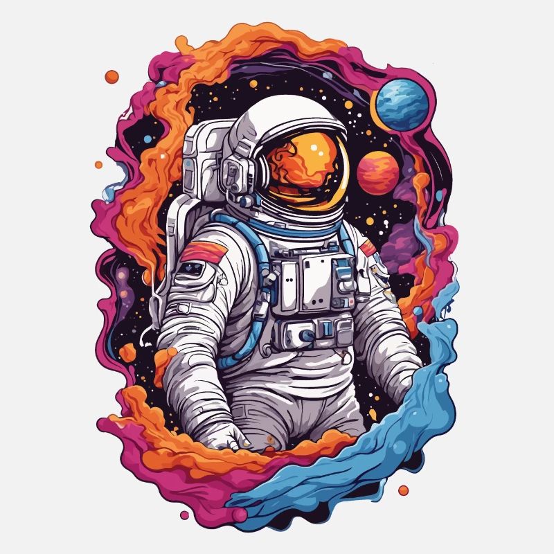 Space Astronaut Design Stars and Planets