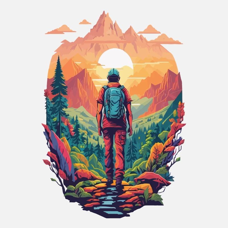 Nature Hiking Camping Fantasy Design Mountains Forest
