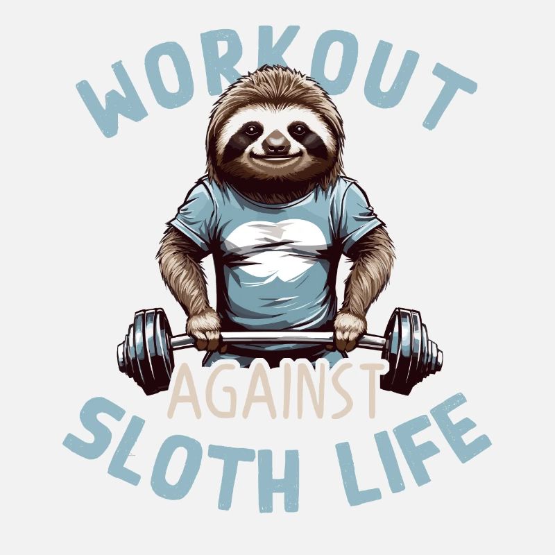 Faultier Workout Motivation Bodybuilding Spruch