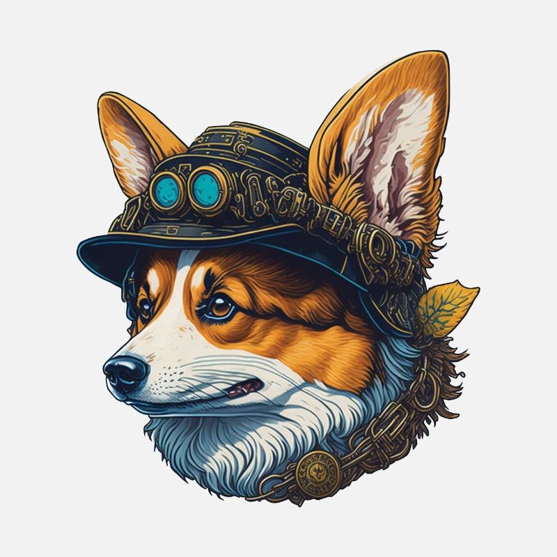 Victorian Steampunk Corgi Dog Design