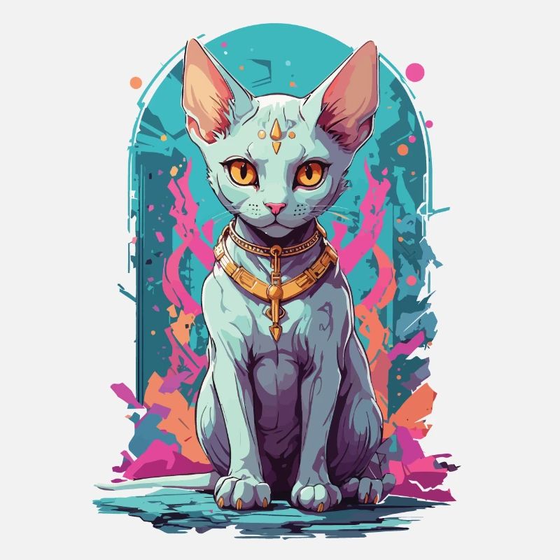 Kawaii Gothique Sphynx Chat Pastel Design Occulte